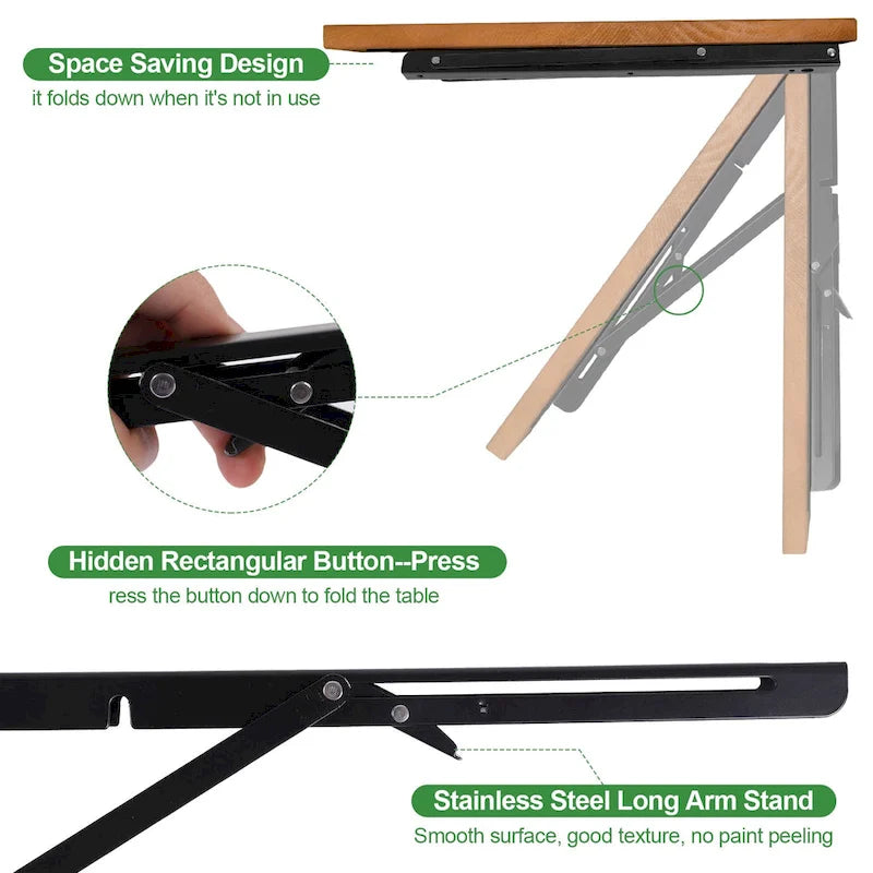 Multifunctional Wall Mounted Folding Desk Wooden Shelf & Workbench