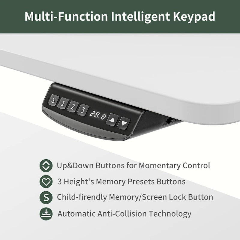 FEZIBO Height Adjustable Electric Standing Desk with Double Drawer, Stand Up Desk with Storage Shelf, Sit Stand Desk