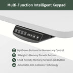 FEZIBO Height Adjustable Electric Standing Desk with Double Drawer, Stand Up Desk with Storage Shelf, Sit Stand Desk