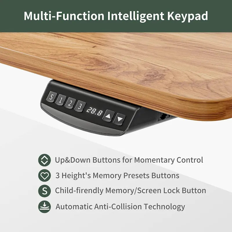 FEZIBO Height Adjustable Electric Standing Desk with Double Drawer, Stand Up Desk with Storage Shelf, Sit Stand Desk