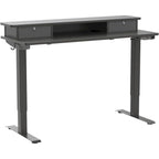 FEZIBO Height Adjustable Electric Standing Desk with Double Drawer, Stand Up Desk with Storage Shelf, Sit Stand Desk