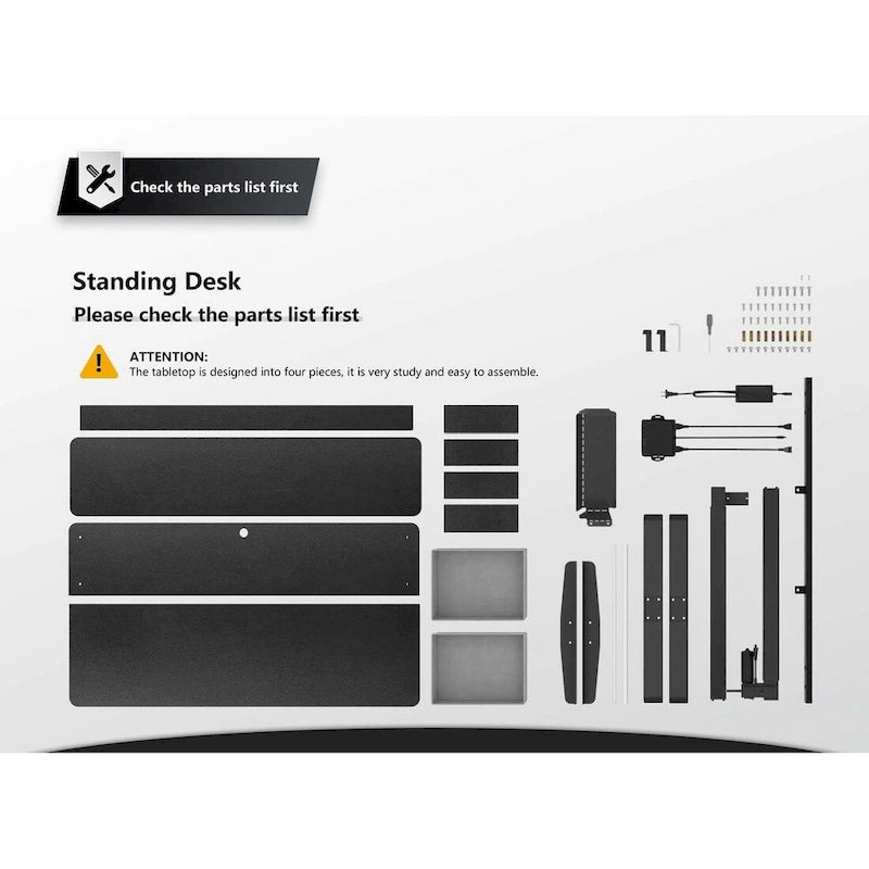 FEZIBO Height Adjustable Electric Standing Desk with Double Drawer, Stand Up Desk with Storage Shelf, Sit Stand Desk