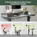 FEZIBO Height Adjustable Electric Standing Desk with Double Drawer, Stand Up Desk with Storage Shelf, Sit Stand Desk