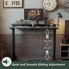 FEZIBO Height Adjustable Electric Standing Desk with Double Drawer, Stand Up Desk with Storage Shelf, Sit Stand Desk