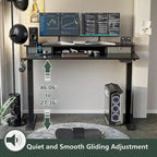 FEZIBO Height Adjustable Electric Standing Desk with Double Drawer, Stand Up Desk with Storage Shelf, Sit Stand Desk