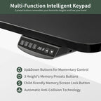 FEZIBO Height Adjustable Electric Standing Desk with Double Drawer, Stand Up Desk with Storage Shelf, Sit Stand Desk