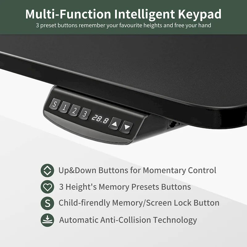 FEZIBO Height Adjustable Electric Standing Desk with Double Drawer, Stand Up Desk with Storage Shelf, Sit Stand Desk