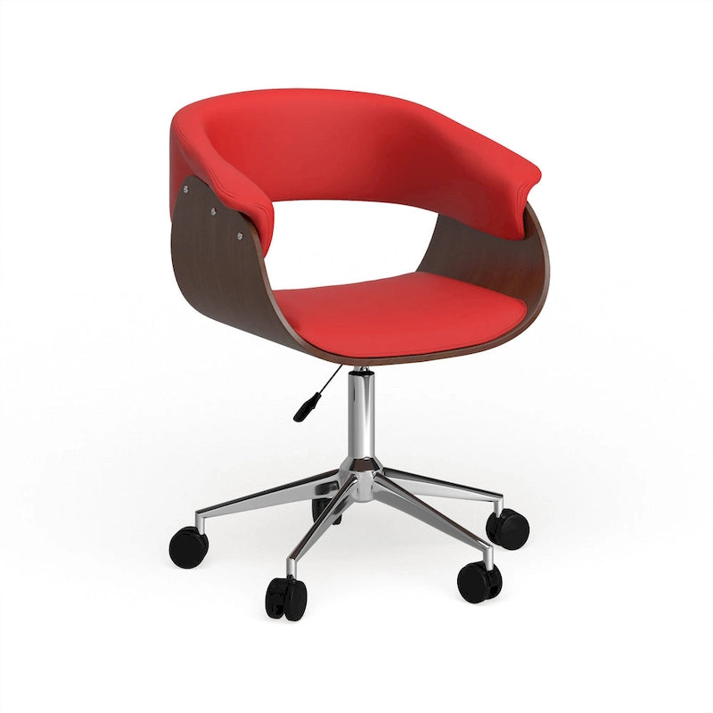 Carson Carrington Sauoarkrokur Faux Leather Office Chair with Chrome Base