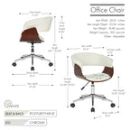 Carson Carrington Sauoarkrokur Faux Leather Office Chair with Chrome Base