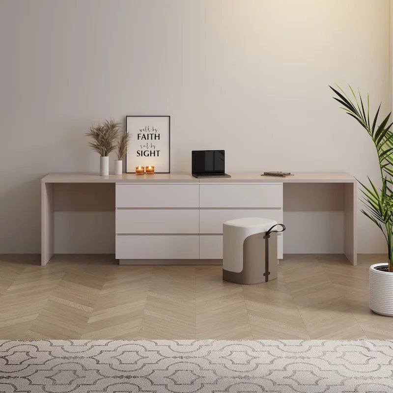 144 Inch Modern Home Office Expandable Dresser Desk