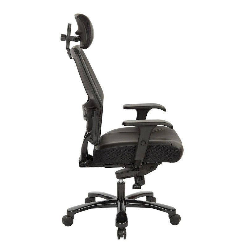 Executive Big and Tall Chair in Black Bonded Leather