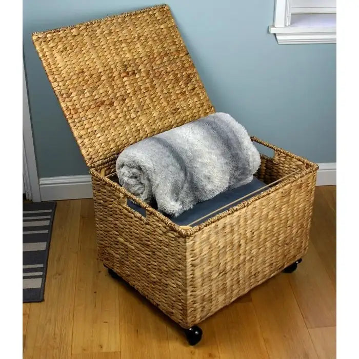 Porch & Den Westphalian Wicker Storage Filing Cabinet & Printer Stand with Wheels