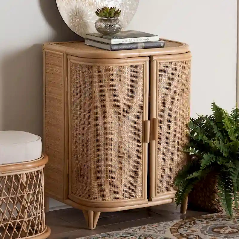 Yanka Bohemian Natural Rattan Storage Cabinet