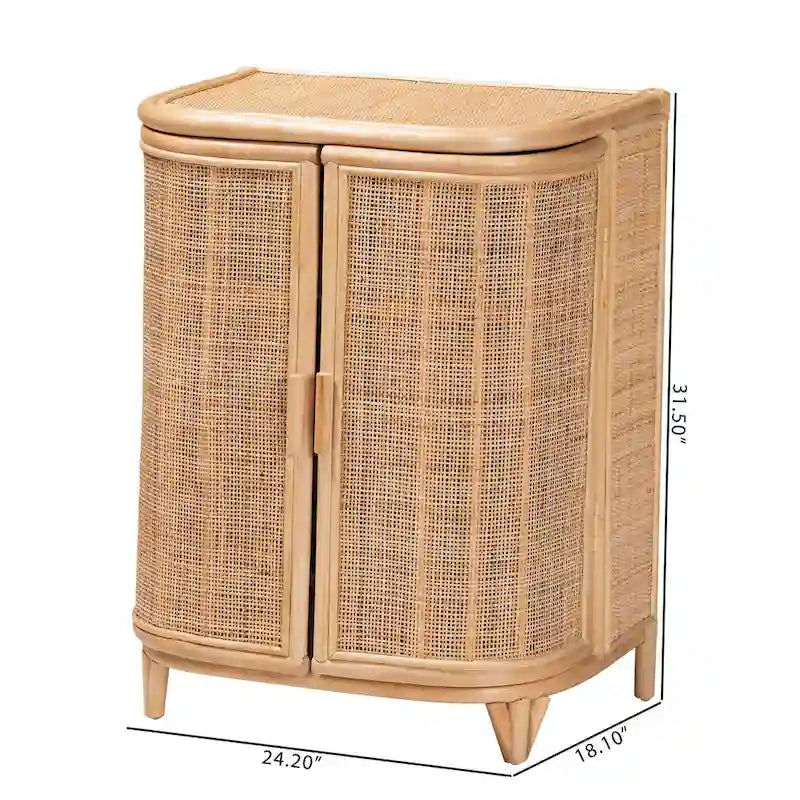 Yanka Bohemian Natural Rattan Storage Cabinet
