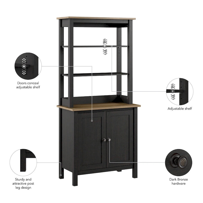 Mayfield 5 Shelf Bookcase with Doors by Bush Furniture