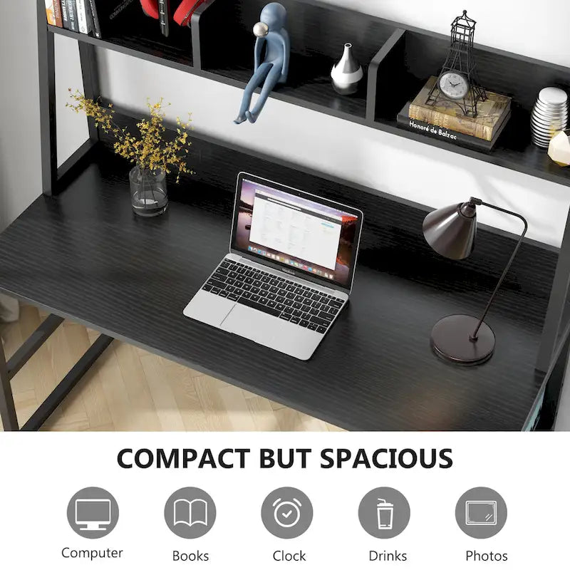 47 Inch Modern Computer Desk with Hutch and Bookshelf