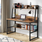 47 Inch Modern Computer Desk with Hutch and Bookshelf