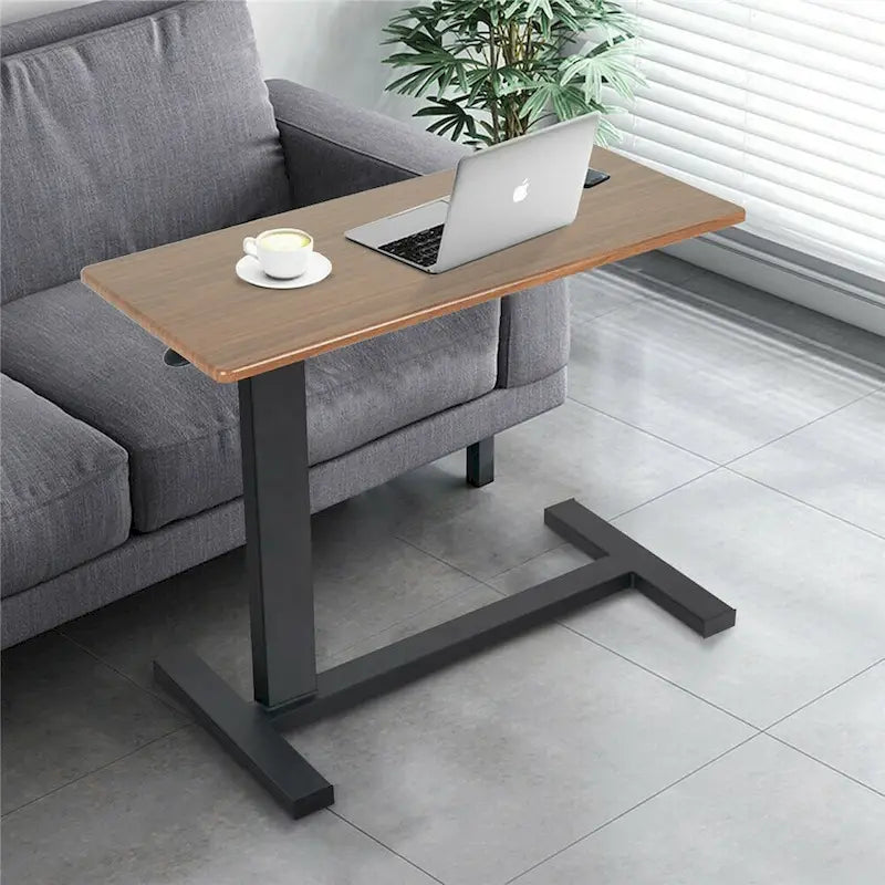 Rolling Overbed Adjustable Laptop Cart Side Table Stand for Couch