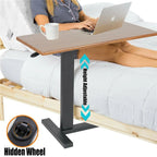 Rolling Overbed Adjustable Laptop Cart Side Table Stand for Couch