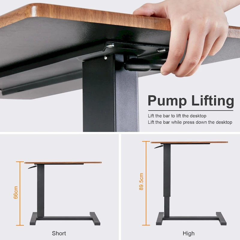 Rolling Overbed Adjustable Laptop Cart Side Table Stand for Couch