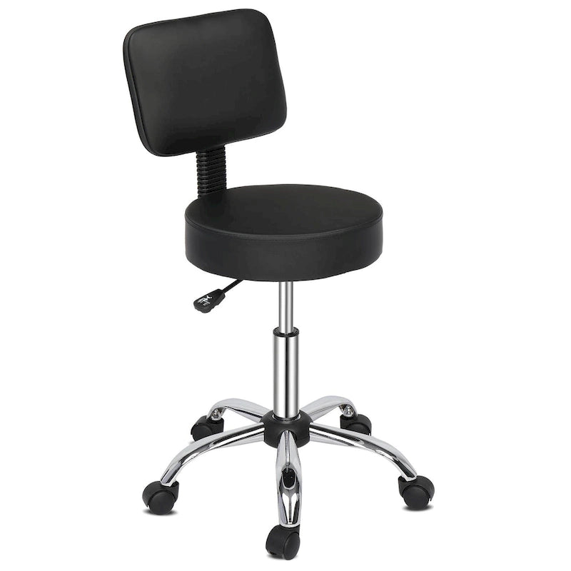 Drafting Chair Rolling Swivel Salon Stool with Back Support Foot Rest