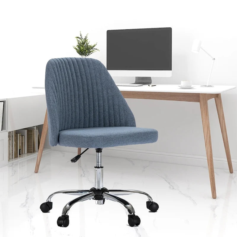 Modern Upholstered Home Office Chair Swivel Arm Desk Chair Task Chair