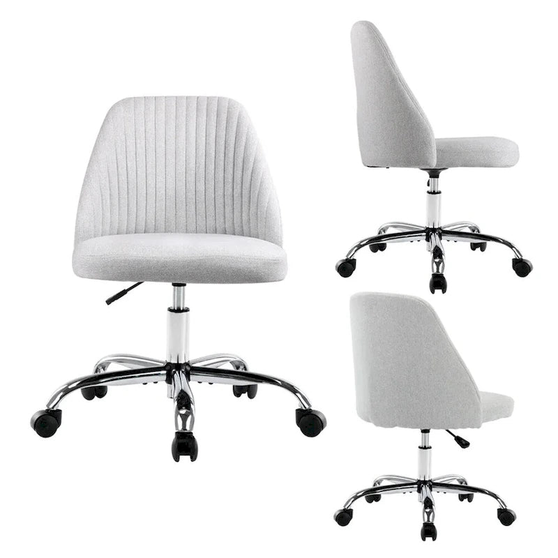 Modern Upholstered Home Office Chair Swivel Arm Desk Chair Task Chair