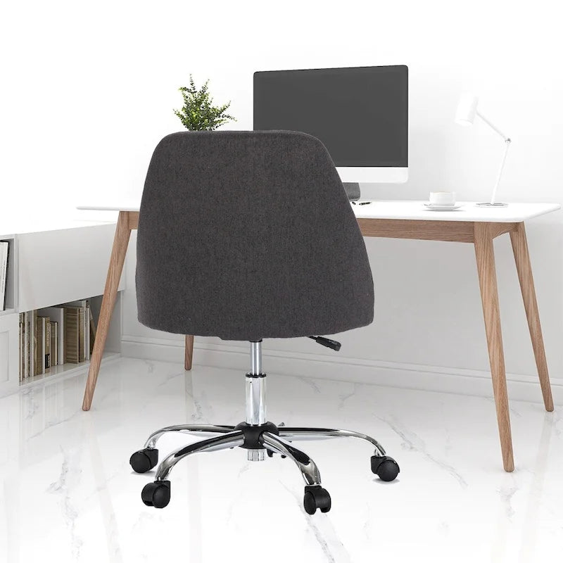 Modern Upholstered Home Office Chair Swivel Arm Desk Chair Task Chair