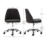 Modern Upholstered Home Office Chair Swivel Arm Desk Chair Task Chair