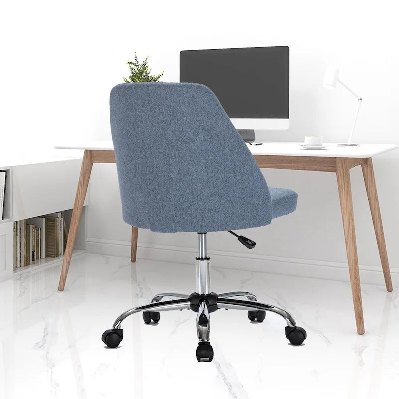 Modern Upholstered Home Office Chair Swivel Arm Desk Chair Task Chair