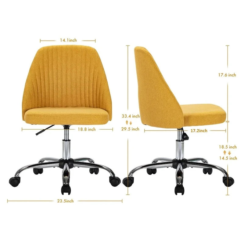 Modern Upholstered Home Office Chair Swivel Arm Desk Chair Task Chair