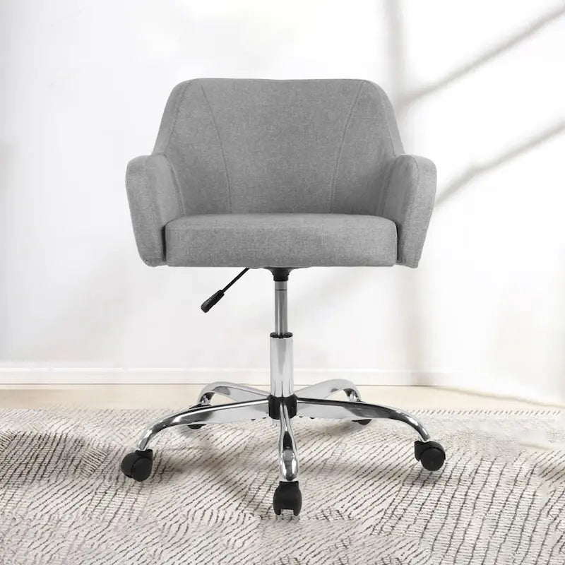 Modern Upholstered Home Office Chair Swivel Arm Desk Chair Task Chair