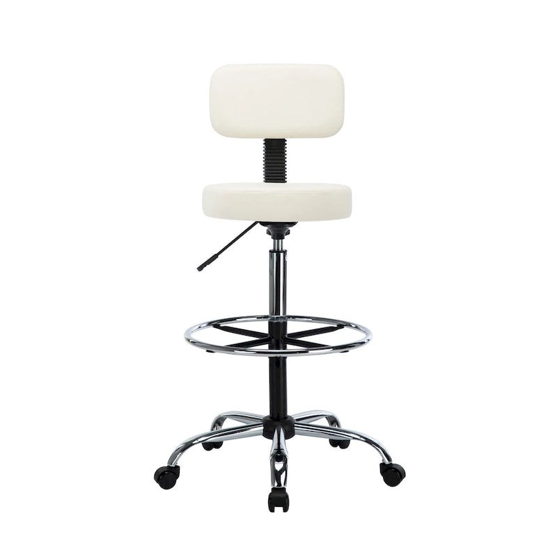 Adjustable Ergonomic Drafting Chair - Cream