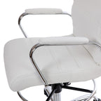 Mid-Back LeatherSoft Drafting Chair with Adjustable Foot Ring and Chrome Base