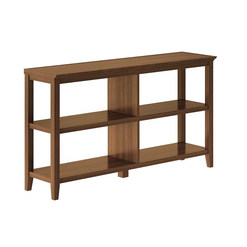 Edenton Wide Low 54 W Bookcase with 2 Shelves, Walnut