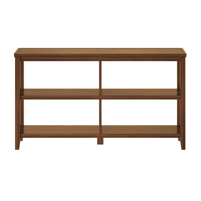 Edenton Wide Low 54 W Bookcase with 2 Shelves, Walnut