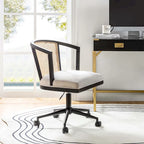 Ingrid Modern Rattan Swivel Height Adjustment Office Chair by HULALA HOME