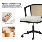 Ingrid Modern Rattan Swivel Height Adjustment Office Chair by HULALA HOME