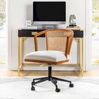Ingrid Modern Rattan Swivel Height Adjustment Office Chair by HULALA HOME