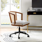 Ingrid Modern Rattan Swivel Height Adjustment Office Chair by HULALA HOME