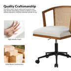 Ingrid Modern Rattan Swivel Height Adjustment Office Chair by HULALA HOME