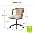 Ingrid Modern Rattan Swivel Height Adjustment Office Chair by HULALA HOME