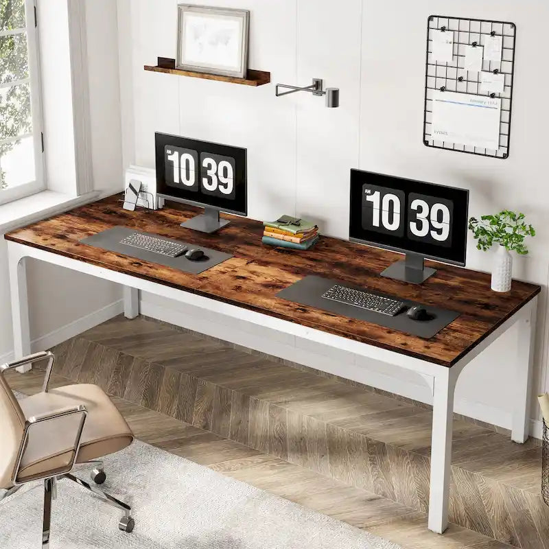 78.8  Extra Long 2 Person Computer Desk with Metal Legs for Home Office Bedroom
