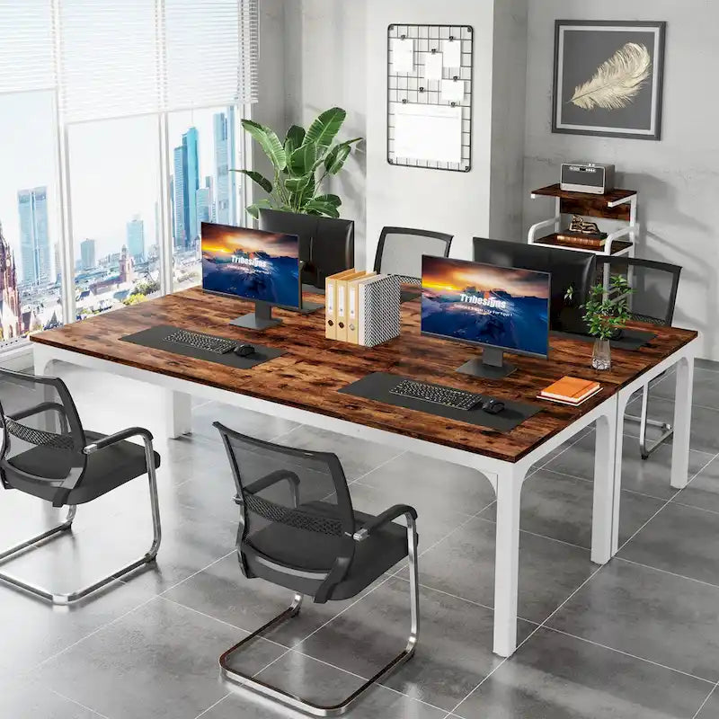 78.8  Extra Long 2 Person Computer Desk with Metal Legs for Home Office Bedroom