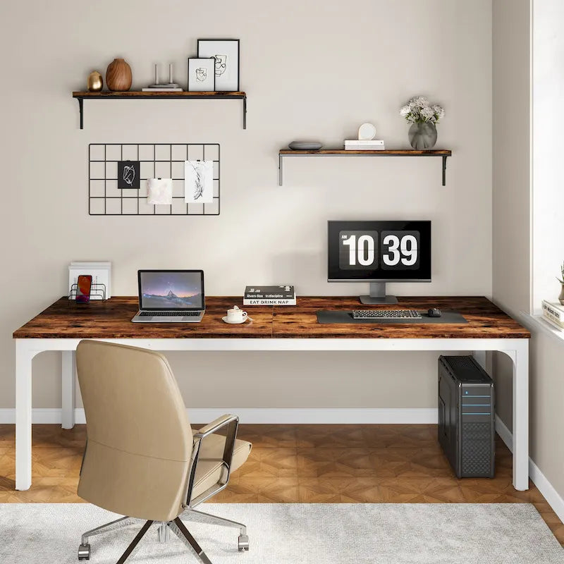 78.8  Extra Long 2 Person Computer Desk with Metal Legs for Home Office Bedroom