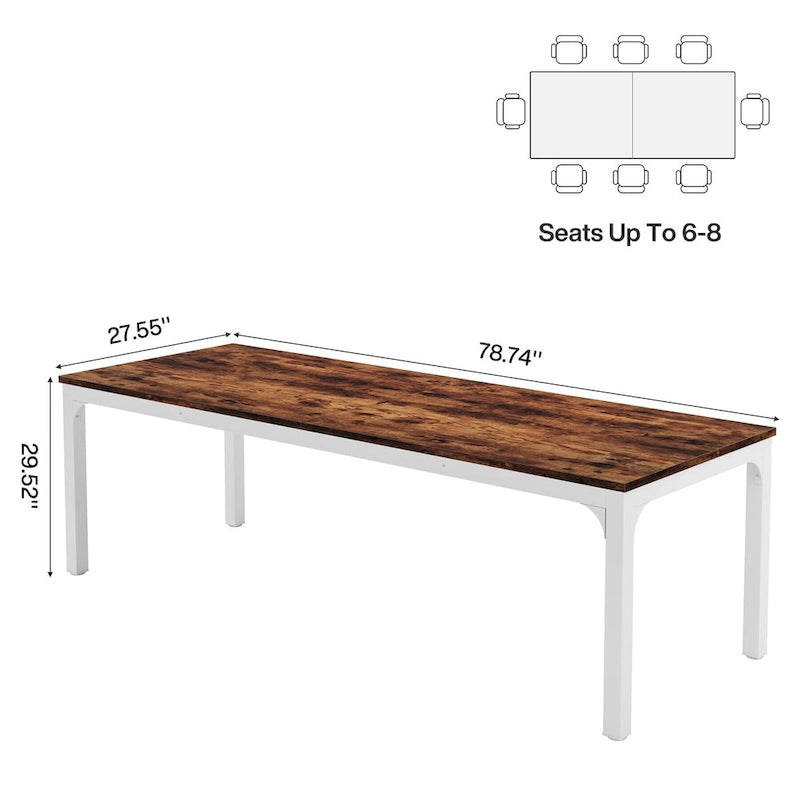 78.8  Extra Long 2 Person Computer Desk with Metal Legs for Home Office Bedroom