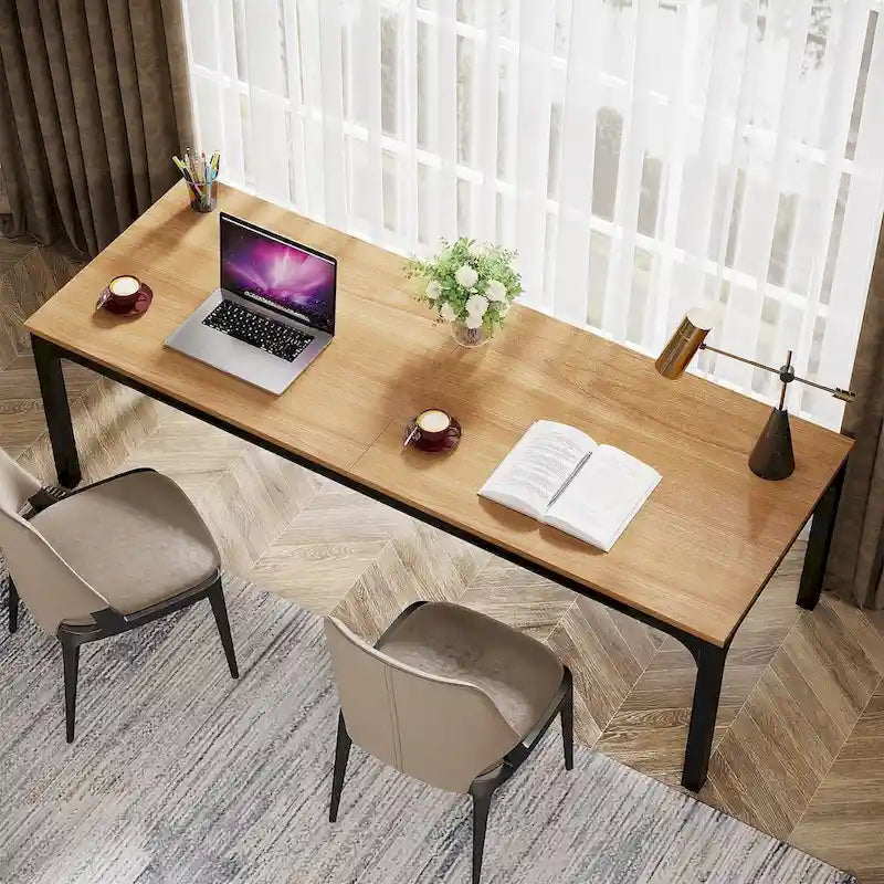 78.8  Extra Long 2 Person Computer Desk with Metal Legs for Home Office Bedroom