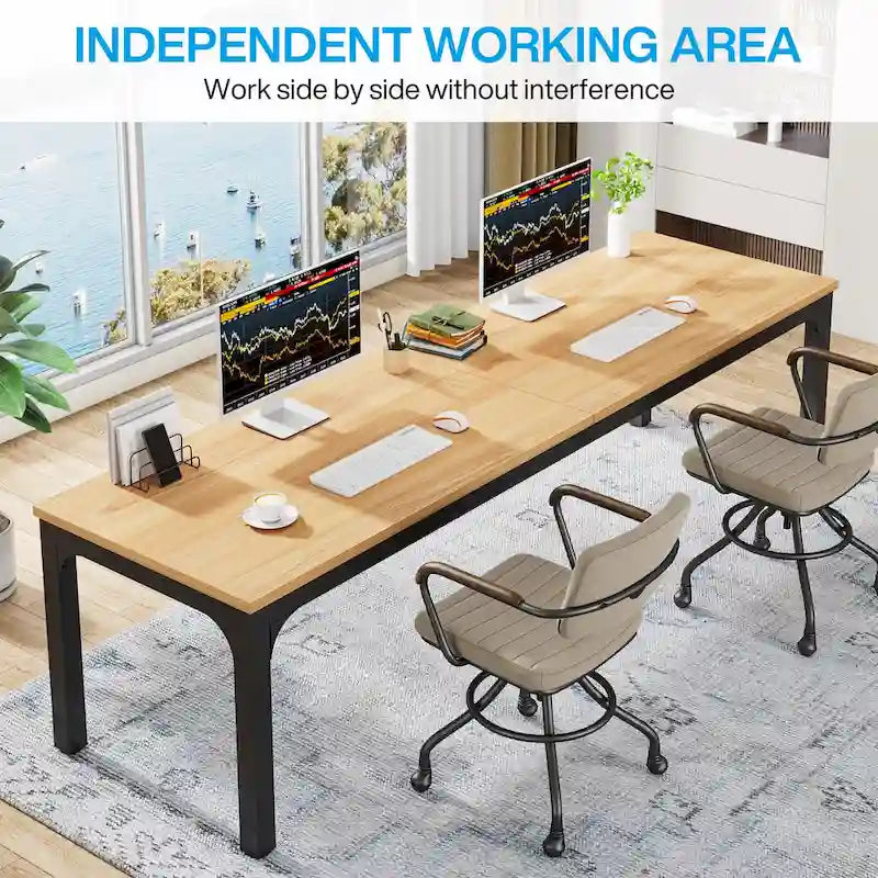 78.8  Extra Long 2 Person Computer Desk with Metal Legs for Home Office Bedroom