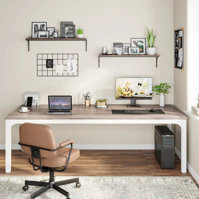 78.8  Extra Long 2 Person Computer Desk with Metal Legs for Home Office Bedroom