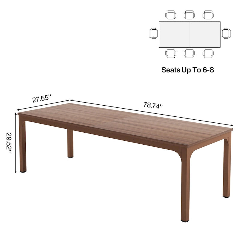 78.8  Extra Long 2 Person Computer Desk with Metal Legs for Home Office Bedroom